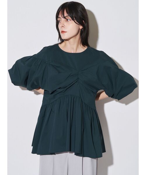 ELENDEEK(エレンディーク)の「ギャザーバルーンペプラムブラウス(シャツ/ブラウス・レディース・グリーン/ブラック/ライトブルー・FREE)」の21枚目の写真