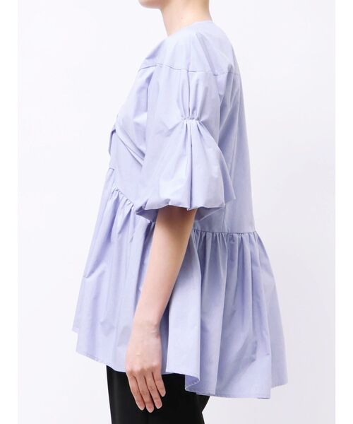 ELENDEEK(エレンディーク)の「ギャザーバルーンペプラムブラウス(シャツ/ブラウス・レディース・グリーン/ブラック/ライトブルー・FREE)」の16枚目の写真