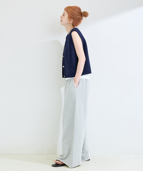 Simplicite(サンプリシテ)の「手洗い可 / 接結モールベスト(ベスト・レディース・ベージュ/ネイビー/サックスブルー・FREE)」の4枚目の写真