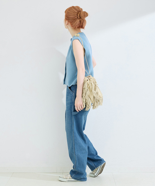 Simplicite(サンプリシテ)の「手洗い可 / 接結モールベスト(ベスト・レディース・ベージュ/ネイビー/サックスブルー・FREE)」の14枚目の写真