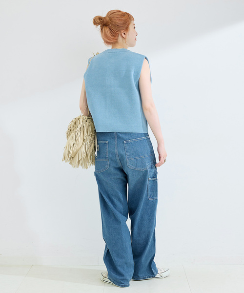 Simplicite(サンプリシテ)の「手洗い可 / 接結モールベスト(ベスト・レディース・ベージュ/ネイビー/サックスブルー・FREE)」の15枚目の写真