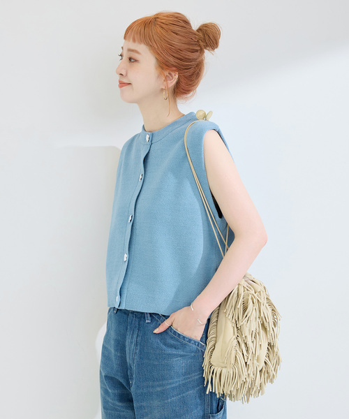 Simplicite(サンプリシテ)の「手洗い可 / 接結モールベスト(ベスト・レディース・ベージュ/ネイビー/サックスブルー・FREE)」の17枚目の写真