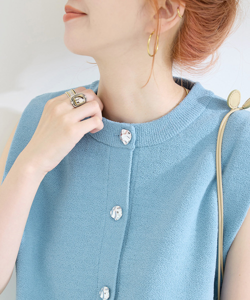 Simplicite(サンプリシテ)の「手洗い可 / 接結モールベスト(ベスト・レディース・ベージュ/ネイビー/サックスブルー・FREE)」の20枚目の写真