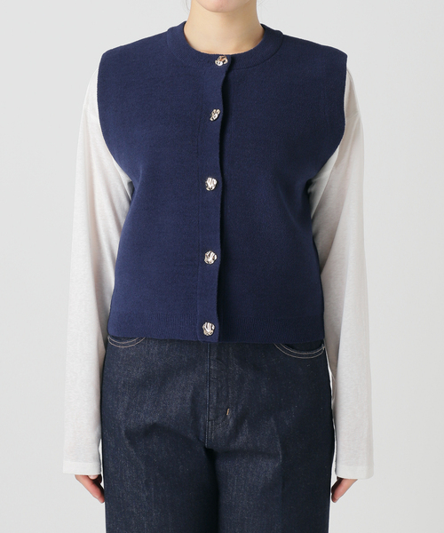 Simplicite(サンプリシテ)の「手洗い可 / 接結モールベスト(ベスト・レディース・ベージュ/ネイビー/サックスブルー・FREE)」の18枚目の写真