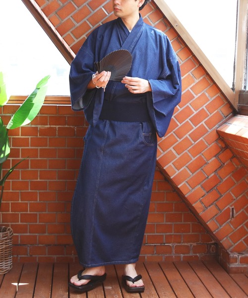 8(eight)(エイト)の「デニム着物(浴衣・メンズ・インディゴブルー・SMALL/LARGE/MEDIUM)」の2枚目の写真
