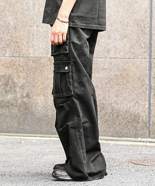 LUXSTYLE(ラグスタイル)の「ダブルポケットワイドカーゴパンツ(デニムパンツ・メンズ・ブルー/ブラック・M/S/L)」の16枚目の写真