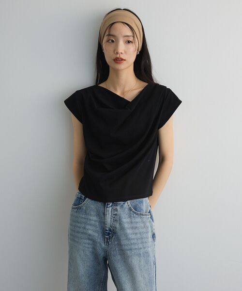 ドレープオフショルフレンチ袖Tシャツ（Tシャツ/カットソー