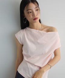 国内発送★VS PINK♥オフショルダー コットン半袖Tシャツ 国内発送☆VS PINK♥オフショルダー コットン半袖Tシャツ
