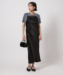 green label relaxing | サテン キャミソール ワンピース(ワンピース)