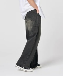 【Vini】バイオウォッシュド カーペンター ワイドデニムパンツ