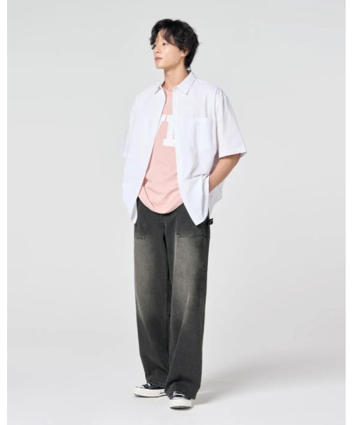 Vini（ヴィニ）の「【Vini】バイオウォッシュド カーペンター ワイドデニムパンツ（デニムパンツ・レディース・ライトブルー/ブラック/インディゴブルー・LARGE/MEDIUM/X-LARGE）」の14枚目の写真