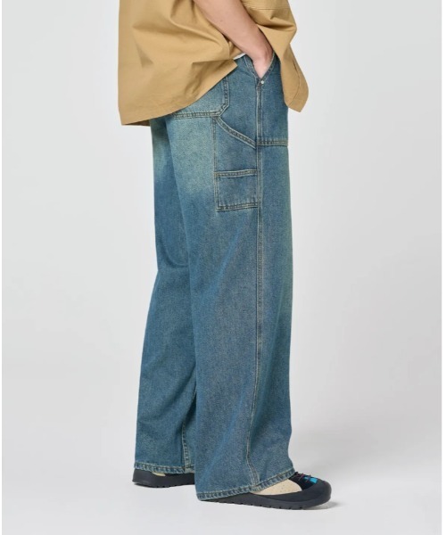 Vini（ヴィニ）の「【Vini】バイオウォッシュド カーペンター ワイドデニムパンツ（デニムパンツ・レディース・ライトブルー/ブラック/インディゴブルー・LARGE/MEDIUM/X-LARGE）」の18枚目の写真