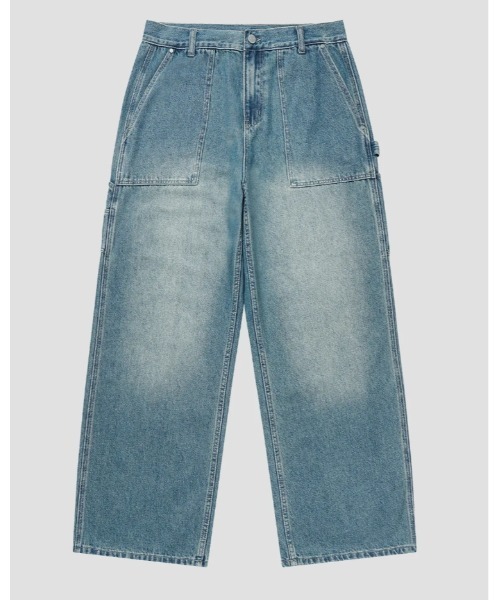 Vini（ヴィニ）の「【Vini】バイオウォッシュド カーペンター ワイドデニムパンツ（デニムパンツ・レディース・ライトブルー/ブラック/インディゴブルー・LARGE/MEDIUM/X-LARGE）」の21枚目の写真