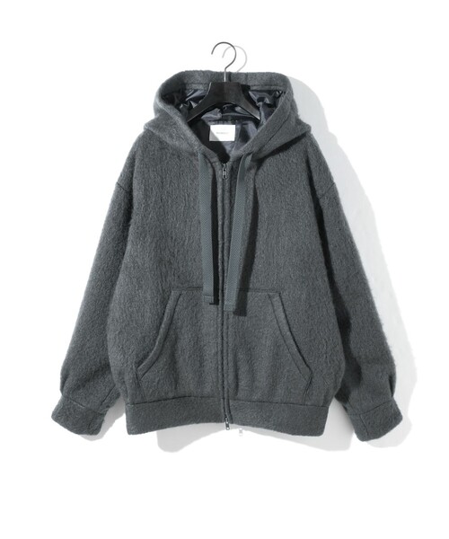 MIDIUMISOLID(ミディウミソリッド)の「MIDIUMISOLID Men’s シャギージップアップパーカー(その他アウター・メンズ・チャコールグレー/ブラック・48)」の3枚目の写真