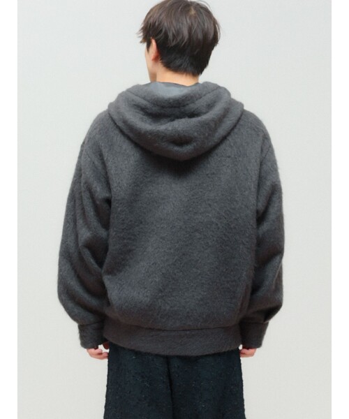 MIDIUMISOLID(ミディウミソリッド)の「MIDIUMISOLID Men’s シャギージップアップパーカー(その他アウター・メンズ・チャコールグレー/ブラック・48)」の8枚目の写真