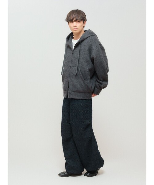 MIDIUMISOLID(ミディウミソリッド)の「MIDIUMISOLID Men’s シャギージップアップパーカー(その他アウター・メンズ・チャコールグレー/ブラック・48)」の10枚目の写真