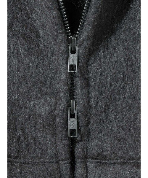 MIDIUMISOLID(ミディウミソリッド)の「MIDIUMISOLID Men’s シャギージップアップパーカー(その他アウター・メンズ・チャコールグレー/ブラック・48)」の17枚目の写真