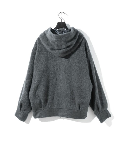 MIDIUMISOLID(ミディウミソリッド)の「MIDIUMISOLID Men’s シャギージップアップパーカー(その他アウター・メンズ・チャコールグレー/ブラック・48)」の12枚目の写真