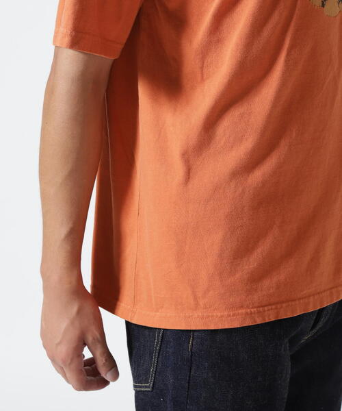 REMI RELIEF（レミレリーフ）の「REMI RELIEF(レミレリーフ) 別注20/-天竺BIGサイズＴシャツ(MOSS POINT)（Tシャツ/カットソー・メンズ・オレンジ/ホワイト系2・XL/M/L）」の10枚目の写真