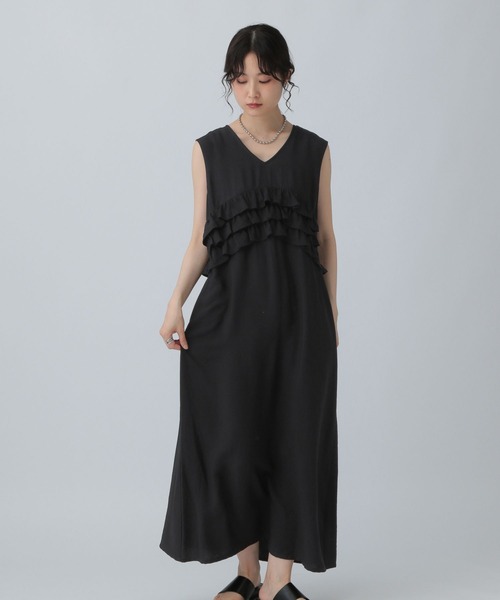 LEPSIM（レプシィム）の「フリルノースリワンピース　571311（ワンピース・レディース・パープル/ダークネイビー・FREE）」の3枚目の写真