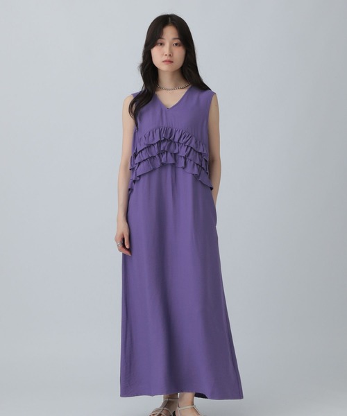 LEPSIM（レプシィム）の「フリルノースリワンピース　571311（ワンピース・レディース・パープル/ダークネイビー・FREE）」の8枚目の写真