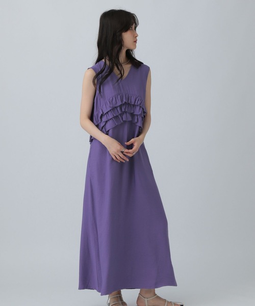 LEPSIM（レプシィム）の「フリルノースリワンピース　571311（ワンピース・レディース・パープル/ダークネイビー・FREE）」の10枚目の写真