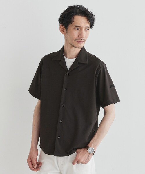 TAKEO KIKUCHI（タケオキクチ）の「【COOL CITY WEAR】エアートール オープンカラーシャツ /接触冷感・通気性（シャツ/ブラウス・メンズ・ブラック/カーキ/ブラウン系その他・02/03/04）」の3枚目の写真
