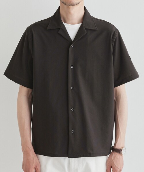 TAKEO KIKUCHI（タケオキクチ）の「【COOL CITY WEAR】エアートール オープンカラーシャツ /接触冷感・通気性（シャツ/ブラウス・メンズ・ブラック/カーキ/ブラウン系その他・02/03/04）」の5枚目の写真
