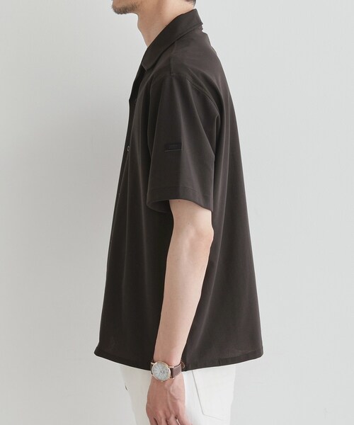 TAKEO KIKUCHI（タケオキクチ）の「【COOL CITY WEAR】エアートール オープンカラーシャツ /接触冷感・通気性（シャツ/ブラウス・メンズ・ブラック/カーキ/ブラウン系その他・02/03/04）」の6枚目の写真