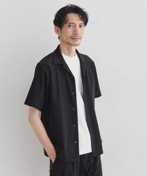 TAKEO KIKUCHI（タケオキクチ）の「【COOL CITY WEAR】エアートール オープンカラーシャツ /接触冷感・通気性（シャツ/ブラウス・メンズ・ブラック/カーキ/ブラウン系その他・02/03/04）」の12枚目の写真