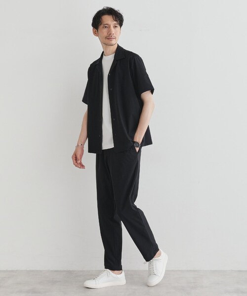 TAKEO KIKUCHI（タケオキクチ）の「【COOL CITY WEAR】エアートール オープンカラーシャツ /接触冷感・通気性（シャツ/ブラウス・メンズ・ブラック/カーキ/ブラウン系その他・02/03/04）」の14枚目の写真