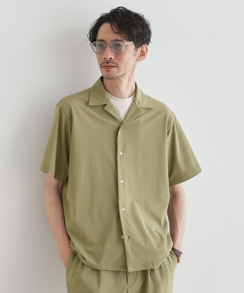 TAKEO KIKUCHI（タケオキクチ）の「【COOL CITY WEAR】エアートール オープンカラーシャツ /接触冷感・通気性（シャツ/ブラウス・メンズ・ブラック/カーキ/ブラウン系その他・02/03/04）」の16枚目の写真