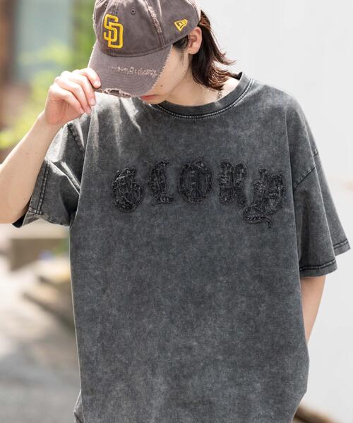 WEGO（ウィゴー）の「WEGO/スノーウォッシュダメージアップリケT（Tシャツ/カットソー・メンズ・ピンク/ブラウン/ブラック・LARGE/MEDIUM）」の2枚目の写真