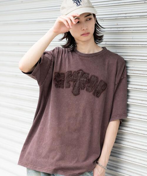 WEGO（ウィゴー）の「WEGO/スノーウォッシュダメージアップリケT（Tシャツ/カットソー・メンズ・ピンク/ブラウン/ブラック・LARGE/MEDIUM）」の18枚目の写真