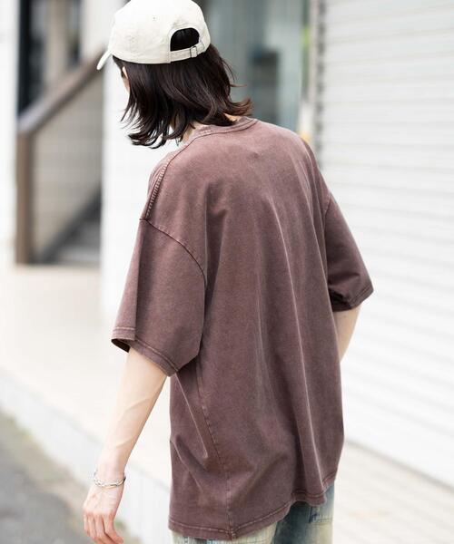 WEGO（ウィゴー）の「WEGO/スノーウォッシュダメージアップリケT（Tシャツ/カットソー・メンズ・ピンク/ブラウン/ブラック・LARGE/MEDIUM）」の20枚目の写真