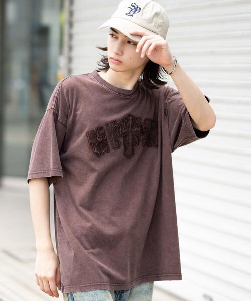 WEGO（ウィゴー）の「WEGO/スノーウォッシュダメージアップリケT（Tシャツ/カットソー・メンズ・ピンク/ブラウン/ブラック・LARGE/MEDIUM）」の21枚目の写真