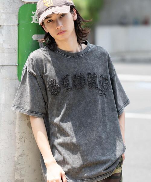 WEGO（ウィゴー）の「WEGO/スノーウォッシュダメージアップリケT（Tシャツ/カットソー・メンズ・ピンク/ブラウン/ブラック・LARGE/MEDIUM）」の12枚目の写真