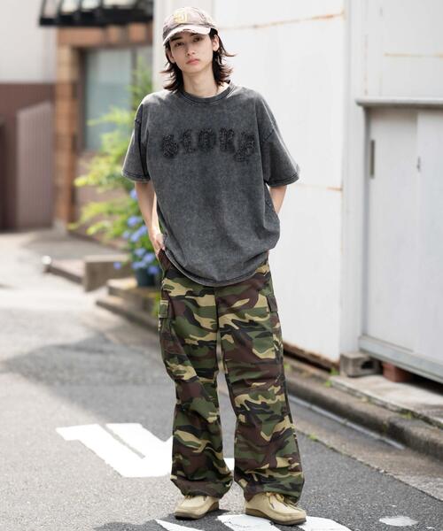 WEGO（ウィゴー）の「WEGO/スノーウォッシュダメージアップリケT（Tシャツ/カットソー・メンズ・ピンク/ブラウン/ブラック・LARGE/MEDIUM）」の13枚目の写真