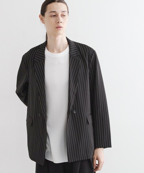 tk.TAKEO KIKUCHI（ティーケータケオキクチ）の「【セットアップ対応】ピンストライプルーズジャケット（テーラードジャケット・メンズ・ライトグレー系2/ブラック系2・03/02）」の2枚目の写真