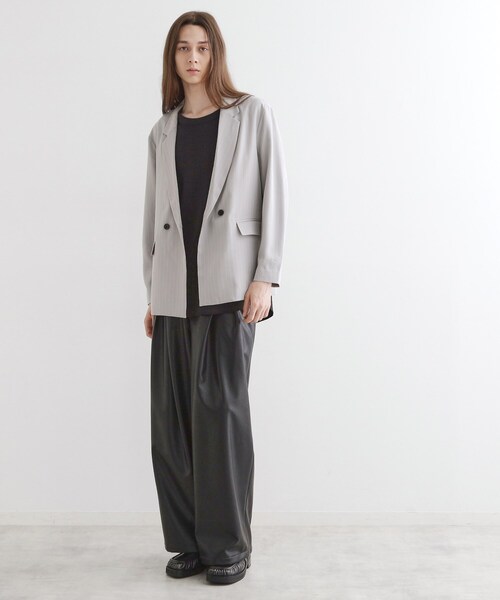 tk.TAKEO KIKUCHI（ティーケータケオキクチ）の「【セットアップ対応】ピンストライプルーズジャケット（テーラードジャケット・メンズ・ライトグレー系2/ブラック系2・03/02）」の5枚目の写真