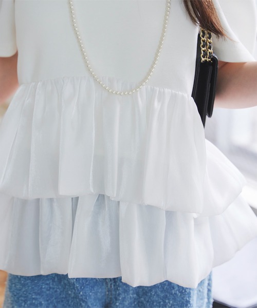 KOBE LETTUCE（コウベレタス）の「バルーンフリルパワショルポンチTシャツ（Tシャツ/カットソー・レディース・ブラック/ネイビー/ホワイト/ブラウン・M）」の8枚目の写真