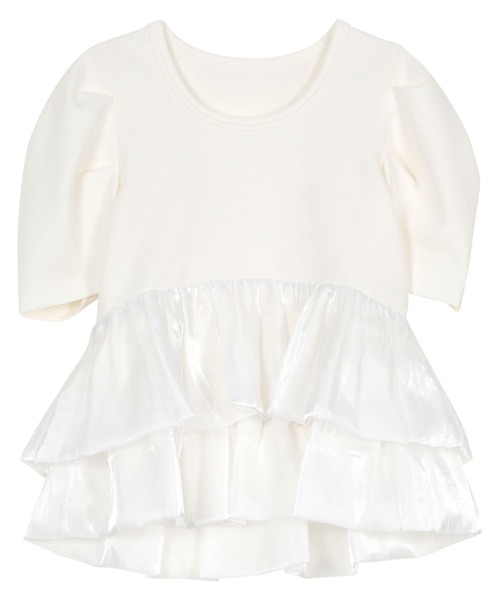 KOBE LETTUCE（コウベレタス）の「バルーンフリルパワショルポンチTシャツ（Tシャツ/カットソー・レディース・ブラック/ネイビー/ホワイト/ブラウン・M）」の14枚目の写真