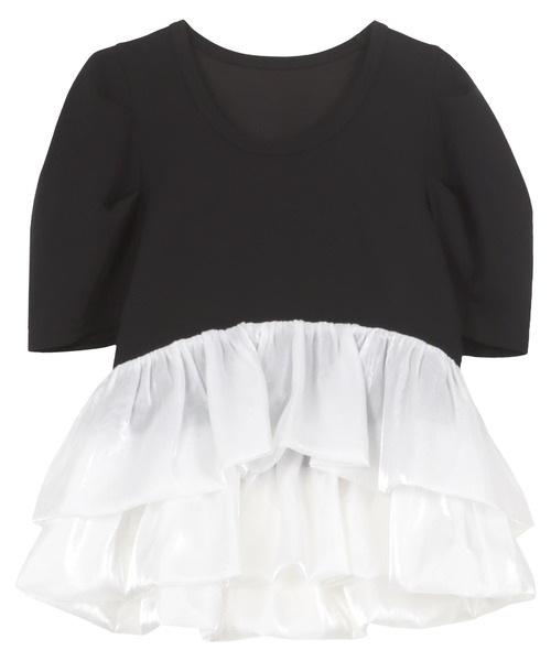 KOBE LETTUCE（コウベレタス）の「バルーンフリルパワショルポンチTシャツ（Tシャツ/カットソー・レディース・ブラック/ネイビー/ホワイト/ブラウン・M）」の15枚目の写真