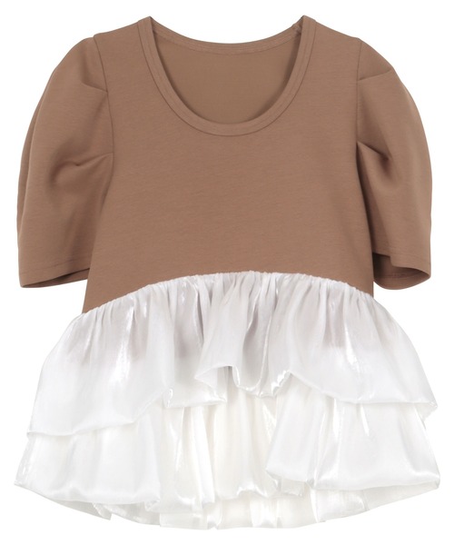 KOBE LETTUCE（コウベレタス）の「バルーンフリルパワショルポンチTシャツ（Tシャツ/カットソー・レディース・ブラック/ネイビー/ホワイト/ブラウン・M）」の16枚目の写真