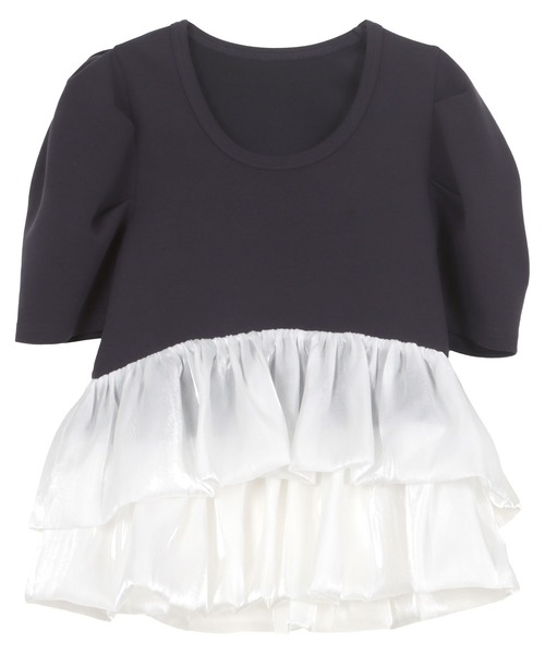 KOBE LETTUCE（コウベレタス）の「バルーンフリルパワショルポンチTシャツ（Tシャツ/カットソー・レディース・ブラック/ネイビー/ホワイト/ブラウン・M）」の17枚目の写真