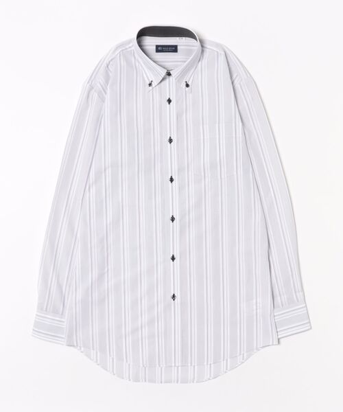 TOKYO SHIRTS(トウキョウシャツ)の「形態安定ノンアイロン ドゥエボットーニ 長袖ビジネスワイシャツ(ビジネスシャツ・メンズ・グレー・首回り37cm-裄丈80cm/首回り39cm-裄丈80cm/首回り39cm-裄丈84cm/首回り41cm-裄丈82cm/首回り41cm-裄丈86cm/首回り42cm-裄丈82cm/首回り42cm-裄丈86cm/首回り43cm-裄丈82cm/首回り43cm-裄丈86cm)」の6枚目の写真