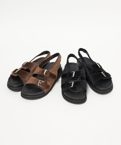 CITEN（シテン）の「＜CITEN＞へアリーサンダル（サンダル・レディース・ブラウン系/ブラック・M/S/L）」の16枚目の写真