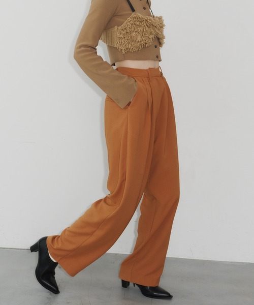 room153（ルームイチゴサン）の「ハイウエストタックパンツ（その他パンツ・レディース・オレンジ/ミント/ブラウン/アイボリー・0/1）」の4枚目の写真