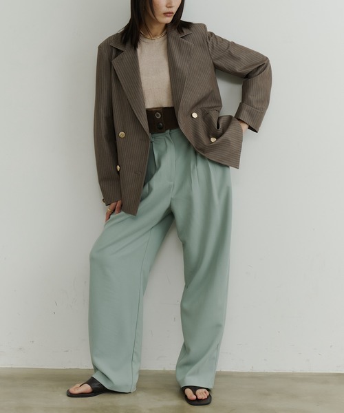 room153（ルームイチゴサン）の「ハイウエストタックパンツ（その他パンツ・レディース・オレンジ/ミント/ブラウン/アイボリー・0/1）」の9枚目の写真