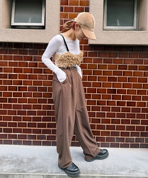 room153（ルームイチゴサン）の「ハイウエストタックパンツ（その他パンツ・レディース・オレンジ/ミント/ブラウン/アイボリー・0/1）」の11枚目の写真